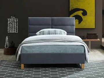Łóżko tapicerowane SIERRA VELVET 120x200 szare