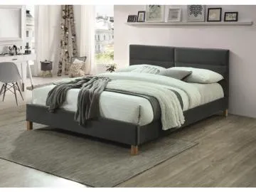 Łóżko tapicerowane SIERRA VELVET 160x200 szare