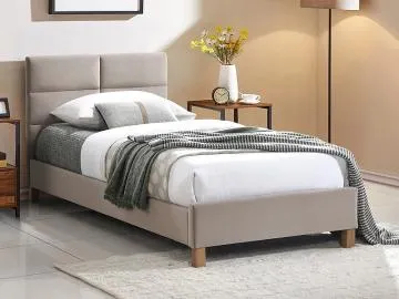 Łóżko tapicerowane SIERRA VELVET 90x200 beżowe