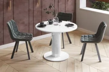 Stół rozkładany SOLO LUX 100(144)x100 biały mat