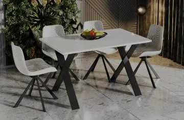 Stół rozkładany X 130(210)x80 biały połysk
