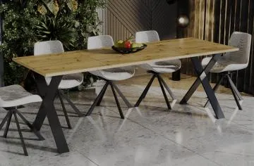 Stół rozkładany X 130(210)x80 dąb artisan