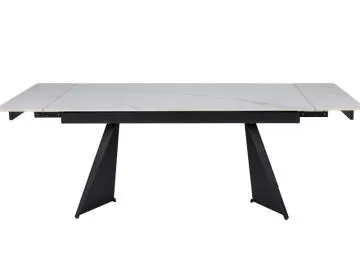 Stół rozkładany LACONI 160(220)x90 ceramiczny biały marmur/ czarny