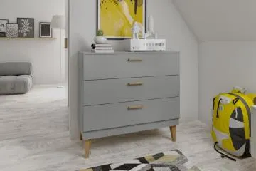 Komoda dla dzieci KUBI 100 szara