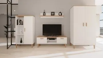 Szafka RTV DENVER 120 biała/hikora