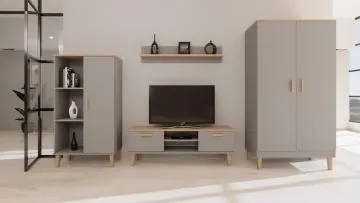 Szafka RTV DENVER 120 szara/hikora