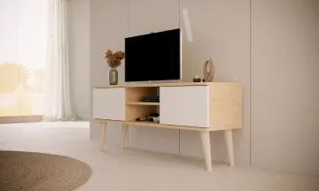 Szafka RTV TORONTO 120 dąb artisan/biała