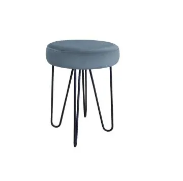 Taboret TORIN 2 BL VELVET szary błękit