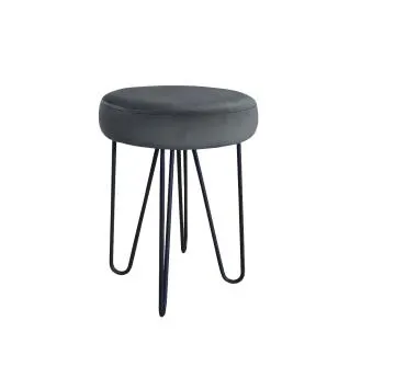 Taboret TORIN 2 BL VELVET ciemnoszary