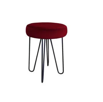 Taboret TORIN 2 MG VELVET bordowy