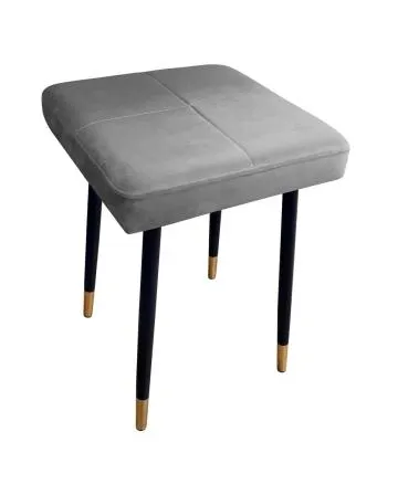 Taboret SQUARE 2 MG VELVET szary