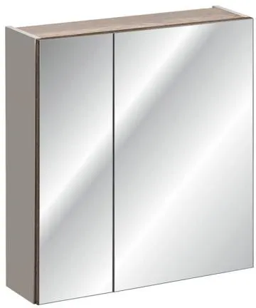 Szafka łazienkowa SANTA FE TAUPE 80 cm szara krzemowa z lustrem