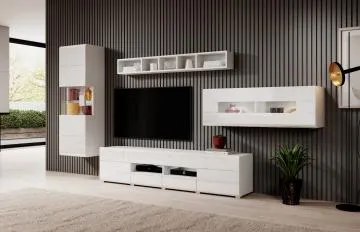 Szafka RTV TOLEDO 2D4S 208 biała połysk