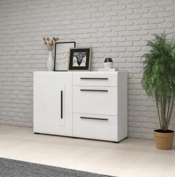 Komoda TULSA 1D3S 120 biała połysk