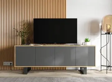 Szafka RTV NILA 7 dąb wotan/grafit mat 150