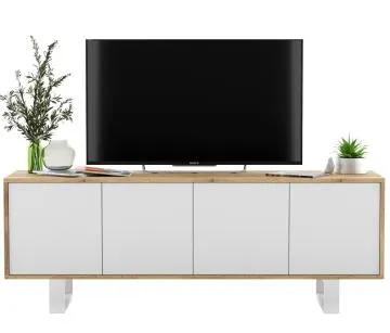 Szafka RTV NILA 7 150 dąb wotan/biały mat