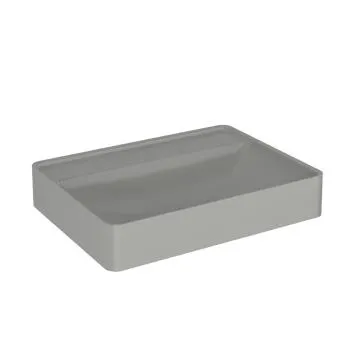 Umywalka wpuszczana VIBE 60 cm beton mat kwarcowa bez otworu na baterię