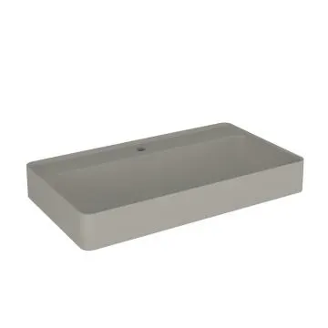 Umywalka wpuszczana VIBE 80 cm beton mat kwarcowa z otworem na baterię