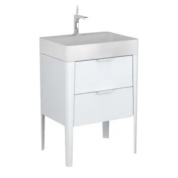Szafka pod umywalkę wpuszczaną VIBE 60 cm biało-szara półmat stojąca