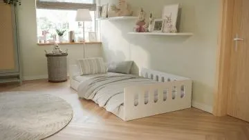 Łóżko dziecięce TIMON 180x80 z barierkami białe 