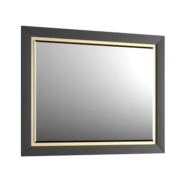 Lustro łazienkowe CHIC 100x80 cm czarne półmat/złote