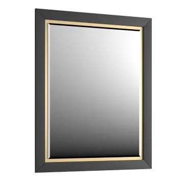 Lustro łazienkowe CHIC 60x80 cm czarne półmat/złote