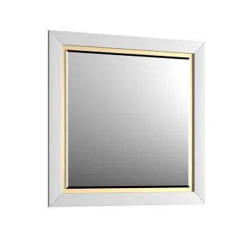 Lustro łazienkowe CHIC 80x80 cm białe półmat/złote