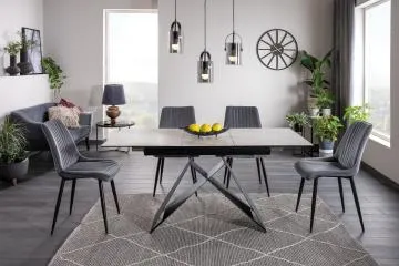 Stół rozkładany WESTIN SC 120(160)x80 biały marmur/czarny mat