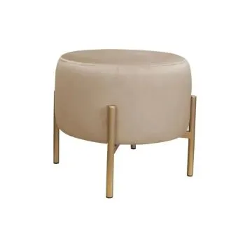 Pufa WILFRED MG VELVET beżowa/złota - WYPRZEDAŻ