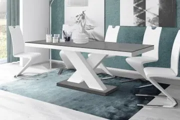 Stół rozkładany XENON MAT 160(208)x89 szary/biały