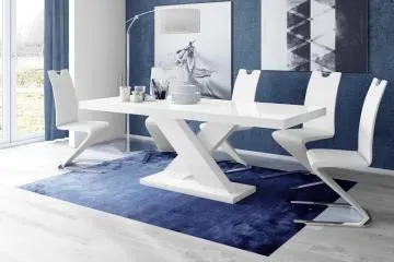Stół rozkładany XENON 160(208)x89 biały połysk