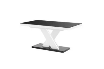 Stół XENON LUX 160(256)x89 czarny połysk/biały połysk rozkładany