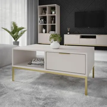 Stolik kawowy AUSTIN 100x60 kaszmir/złoty