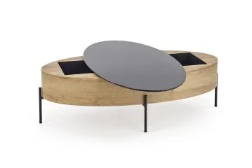 Ława ZENGA 120x60 czarna/dąb złoty