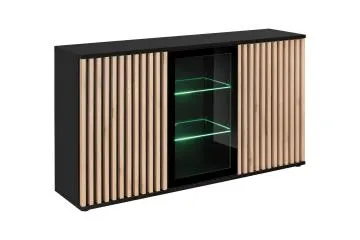 Komoda CAMERON 160 LED hickory jackson/czarna